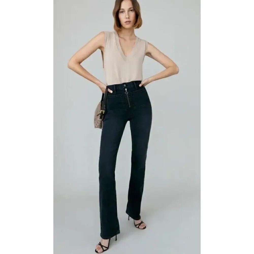 Reformation Peyton Zip Ultra High Rise Bootcut Jeans Sz. 25